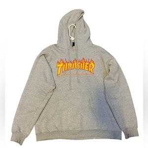 Thrasher Flame Grey Pullover Hoodie